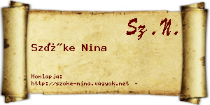 Szőke Nina névjegykártya