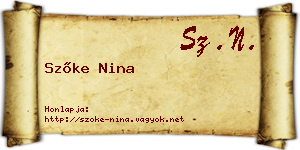 Szőke Nina névjegykártya