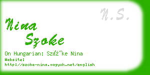 nina szoke business card